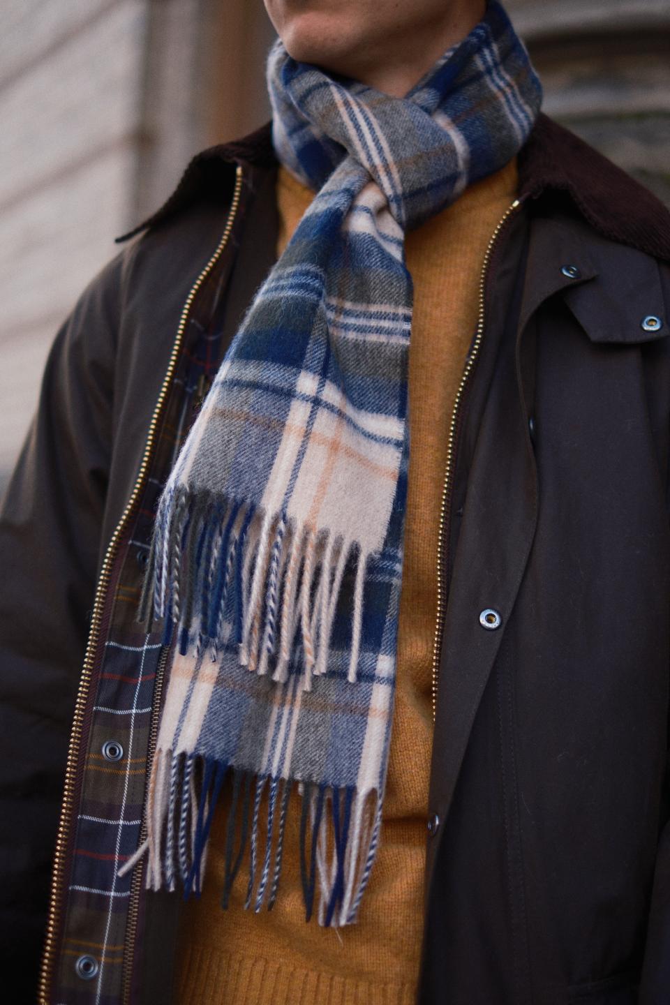 New Check Scarf Bark